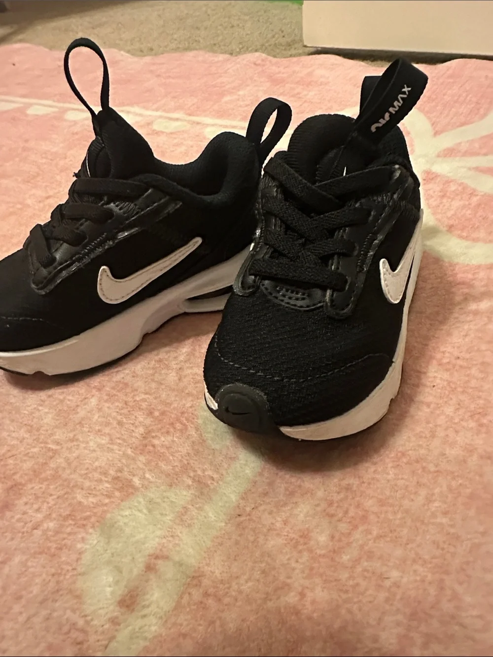 Nike Kids Black and White Air Max-style Sneakers